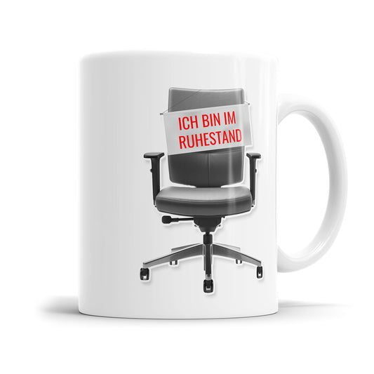 Ich bin im Ruhestand leerere Bürostuhl - Rente Tasse - Fulima