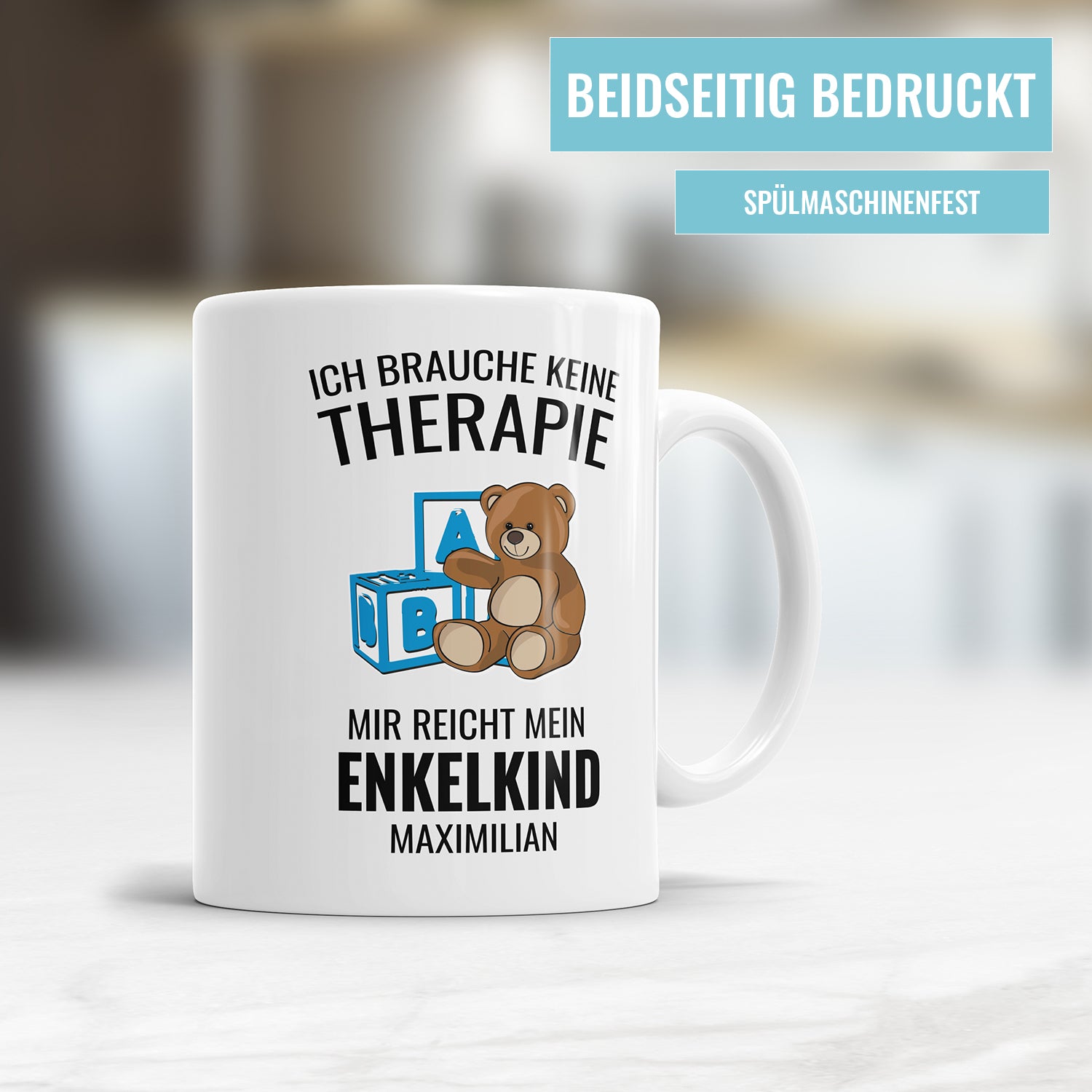 Ich brauche keine Therapie mir reicht mein Enkelkind - Oma und Opa Tasse - Fulima