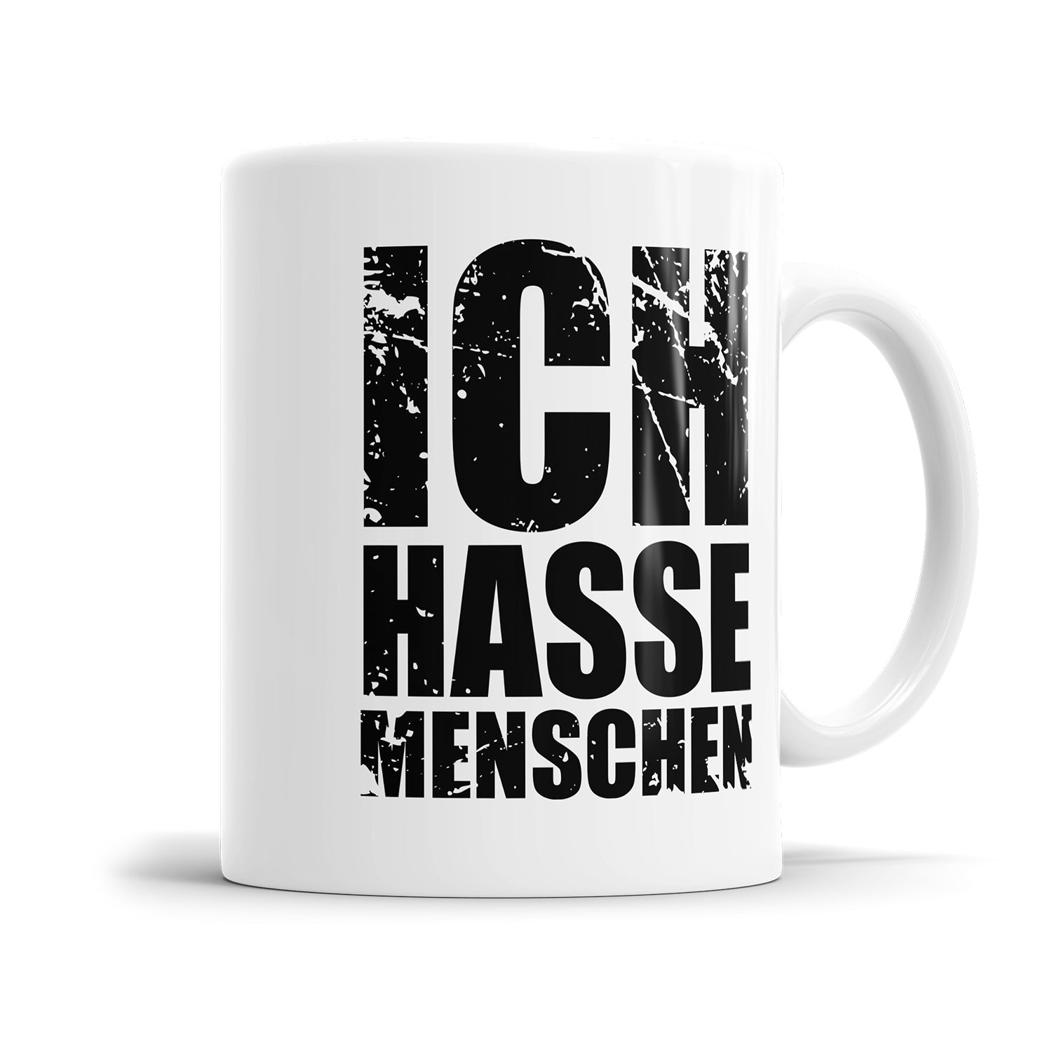 Lustige Sprüche Tasse – "Ich hasse Menschen" im Grunge Stil – Geschenkidee - Fulima