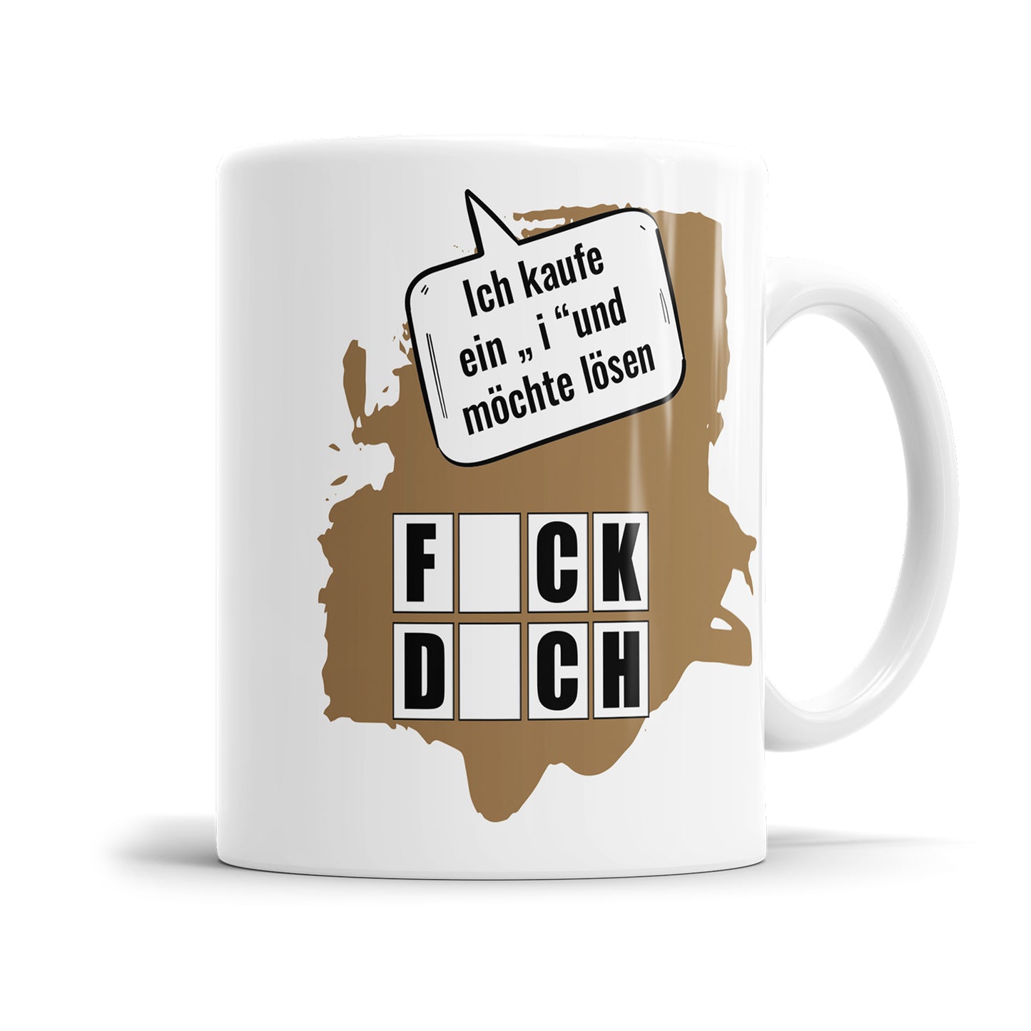 Tasse mit Spruch Ich kaufe ein i und möchte lösen