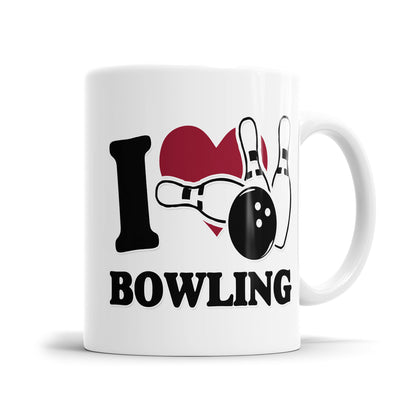 Bowling Tasse I love Bowling Geschenkidee für Bowler Fulima
