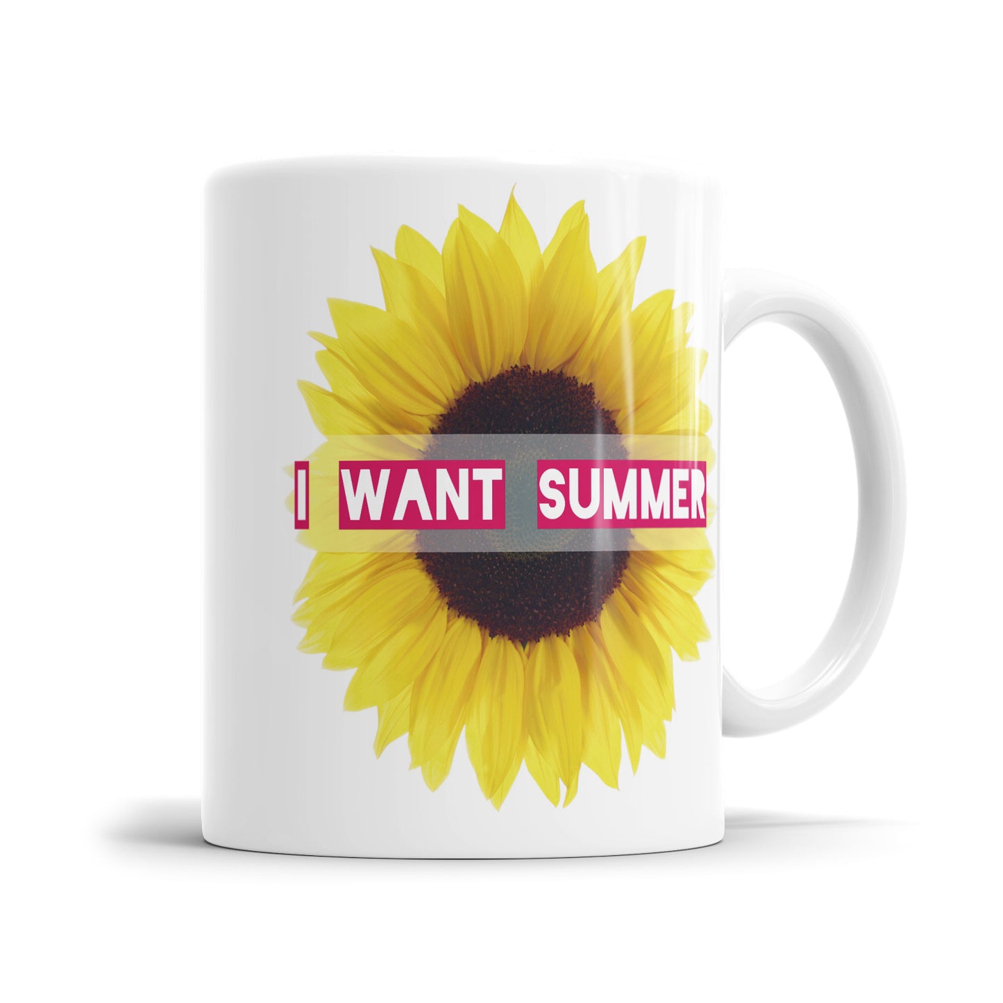 I Want Summer - Sonnenblume Sprüche Tasse – Lustige Sommer Tasse - Fulima