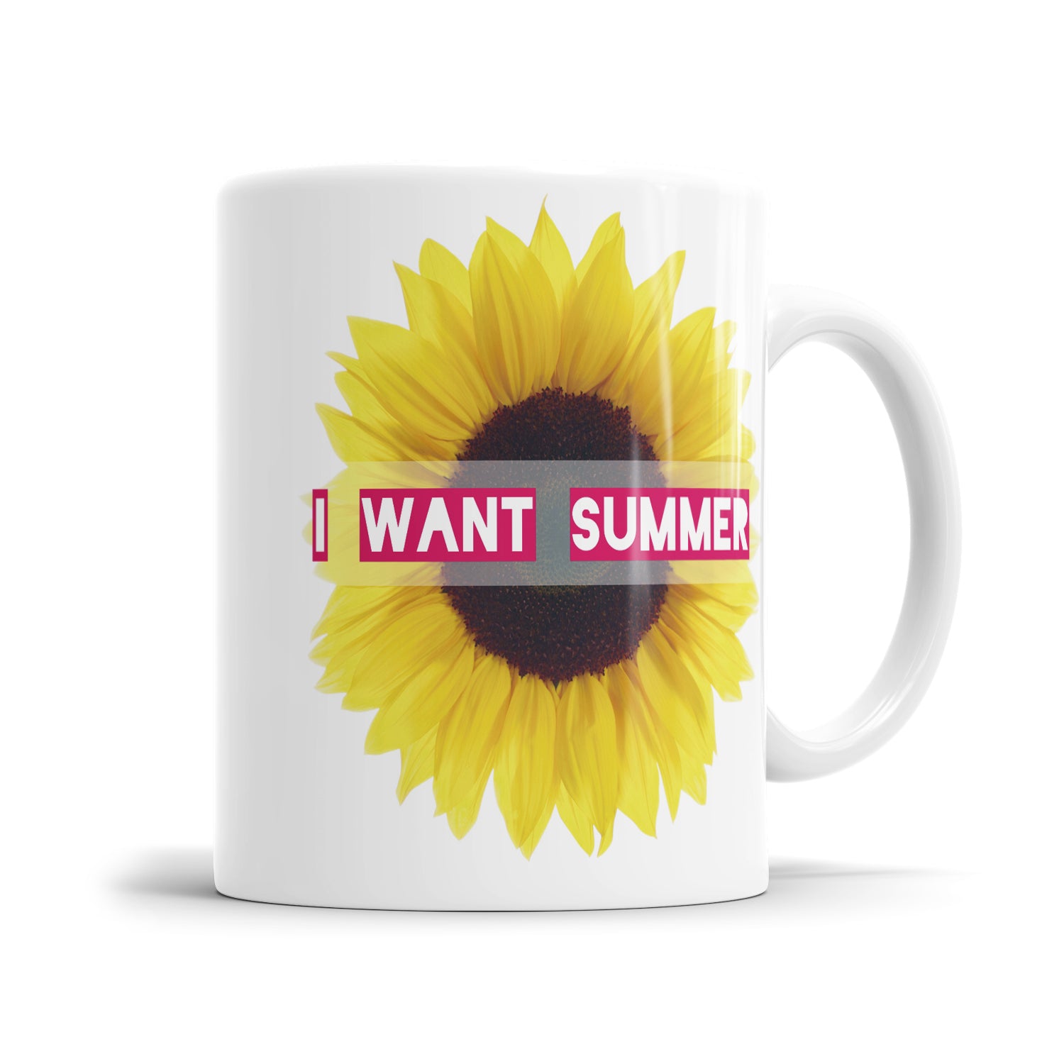 I Want Summer - Sonnenblume Sprüche Tasse – Lustige Sommer Tasse - Fulima