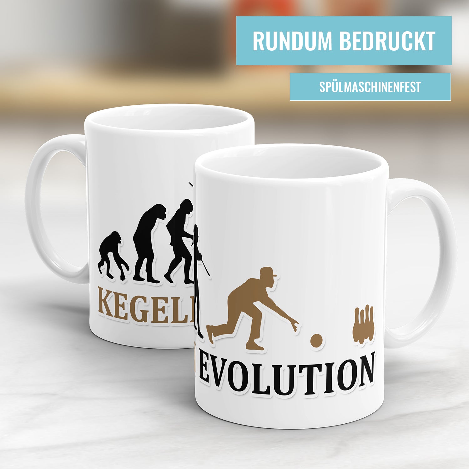 Kegeln Evolution Tasse - Geschenkidee für Kegler - Fulima