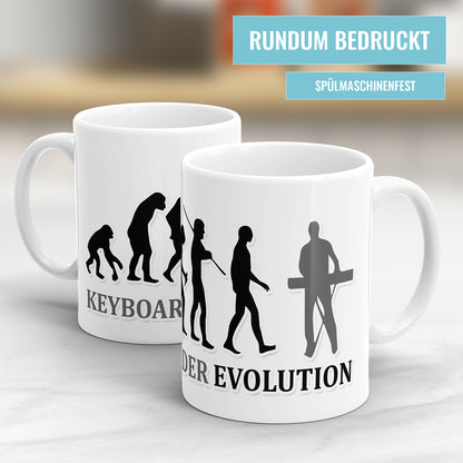 Keyboarder Evolution Tasse - Geschenkidee für Keyboarder