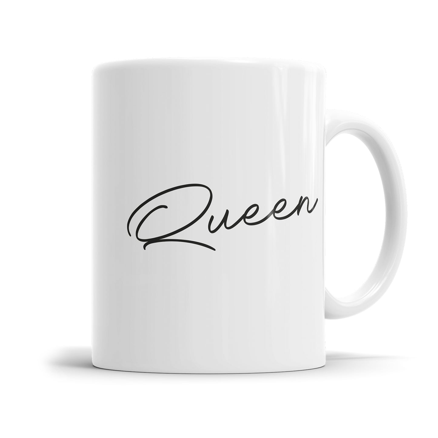 King Queen Schreibschrift Style Partner Couple Tasse