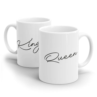 King Queen Schreibschrift Style Partner Couple Tasse Fulima