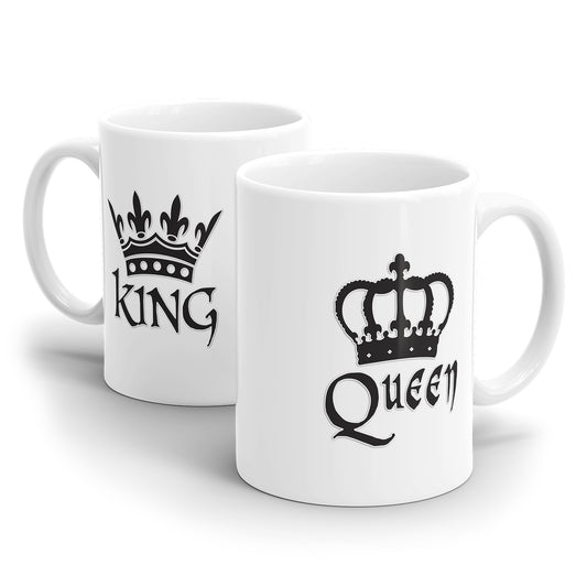 King Queen Krone Gold Partner Couple Tasse