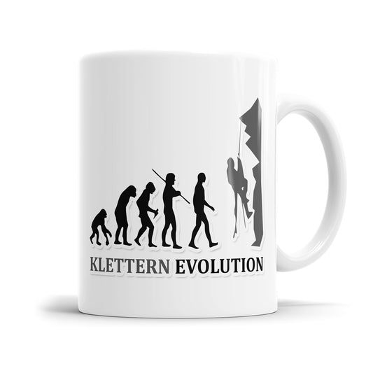 Klettern Evolution Tasse - Geschenkidee für Kletterer - Fulima