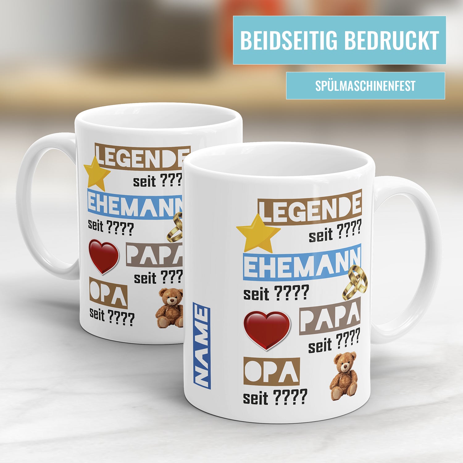 Legende - Ehemann - Papa - Opa seit personalisiert mit Wunschjahr - Opa Tasse - Fulima