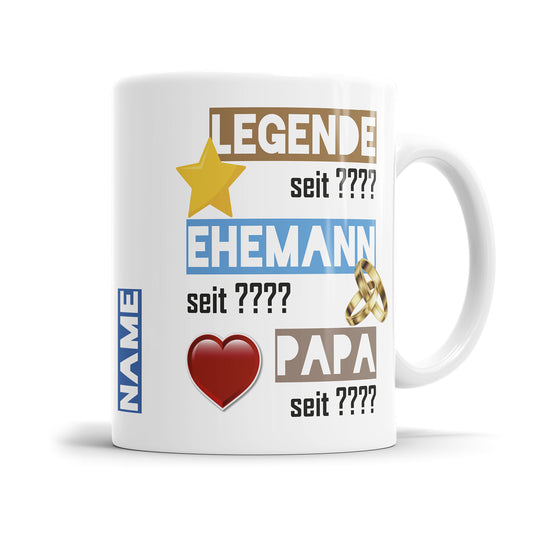 Legende - Ehemann - Papa seit personalisiert mit Wunschjahr - Papa Tasse - Fulima