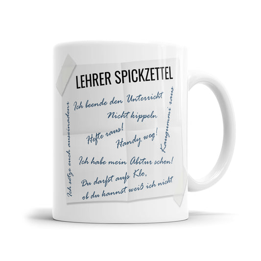 Lehrer Spickzettel nicht kippeln - Lehrer Tasse - Fulima