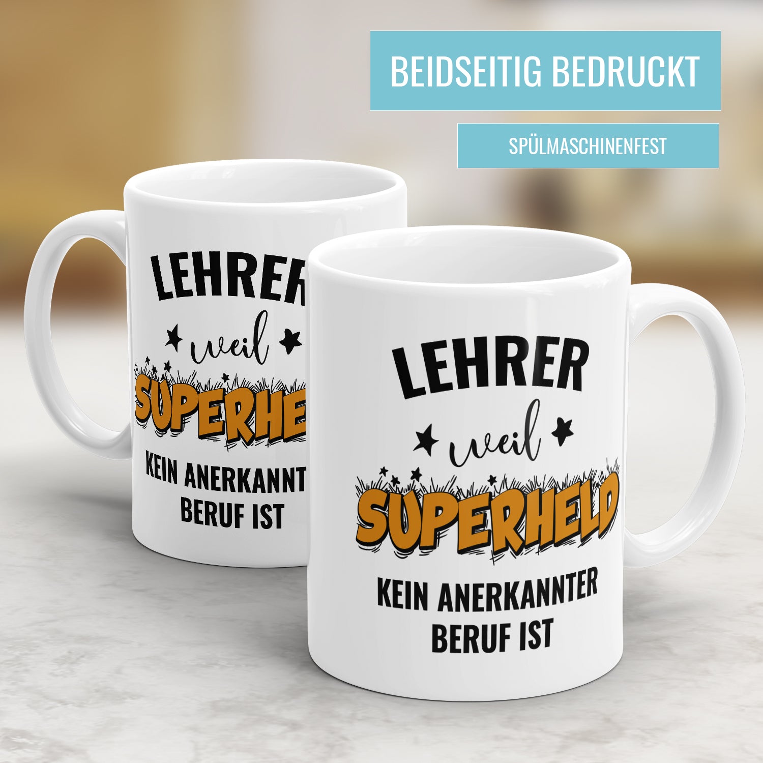 Lehrer weil Superheld kein anerkannter Beruf ist Lehrer Tasse - Fulima