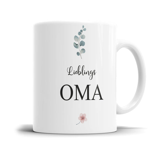 Tasse für Oma - Lieblings Oma Blümchen Fulima