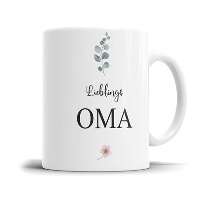 Tasse für Oma - Lieblings Oma Blümchen - Fulima