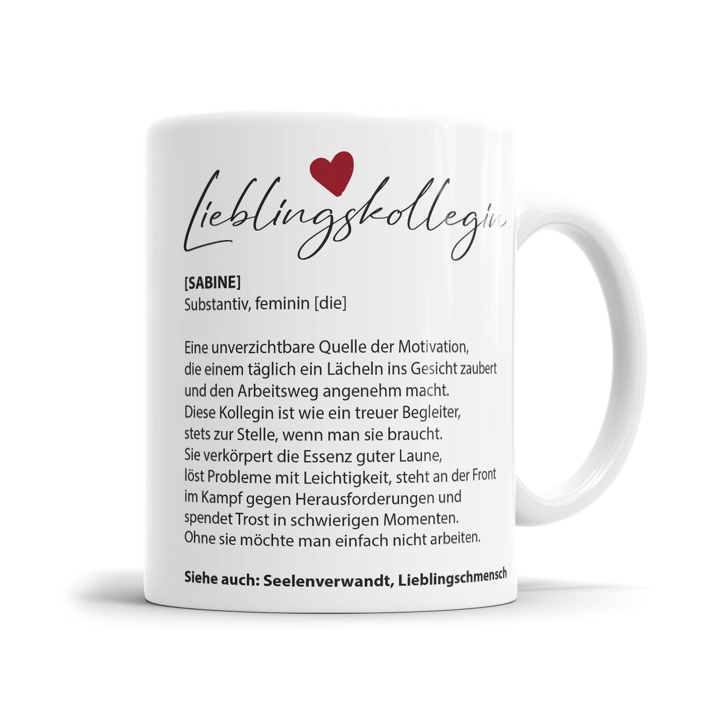 Definition Lieblingskollegin mit Wunschnamen - Arbeitskollegin Tasse