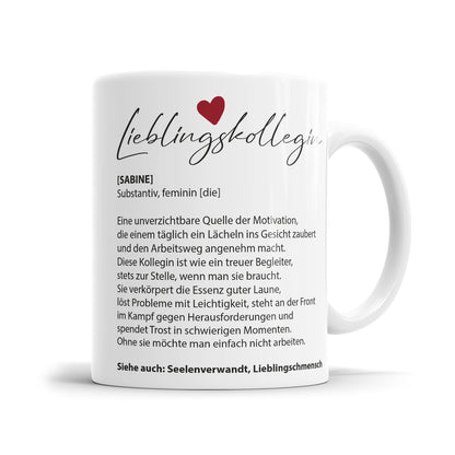 Definition Lieblingskollegin mit Wunschnamen - Arbeitskollegin Tasse - Fulima