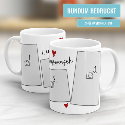 Lieblingsmensch Tasse personalisierbar mit 3 Fotos Ihrer Wahl - Fulima