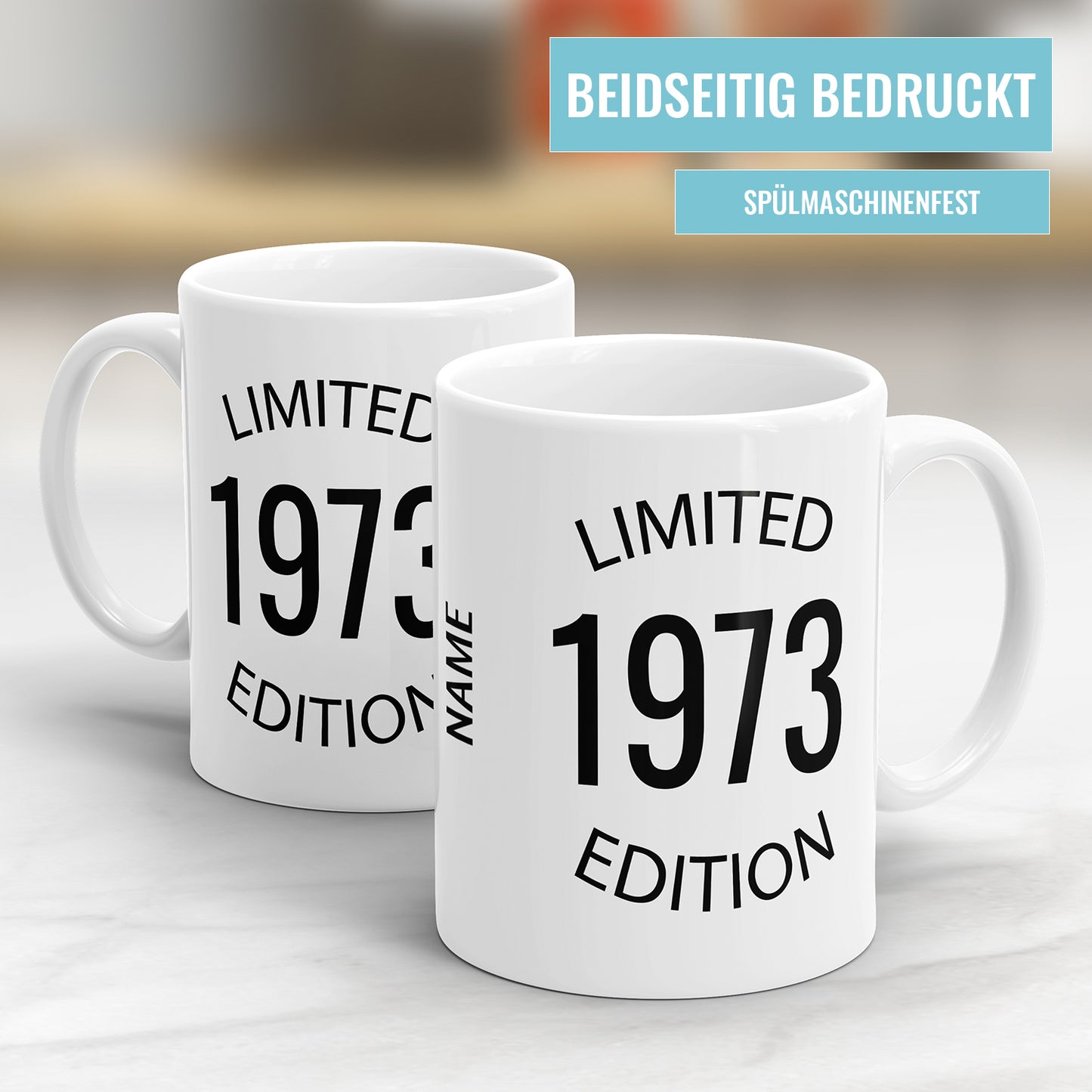 Limited Edition 1973 personalisiert mit Name Geburtstag Geschenk Tasse Fulima