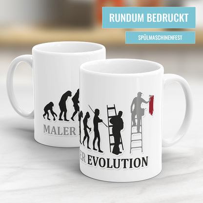 Maler Evolution Tasse - Geschenkidee für Maler und Lackierer - Fulima