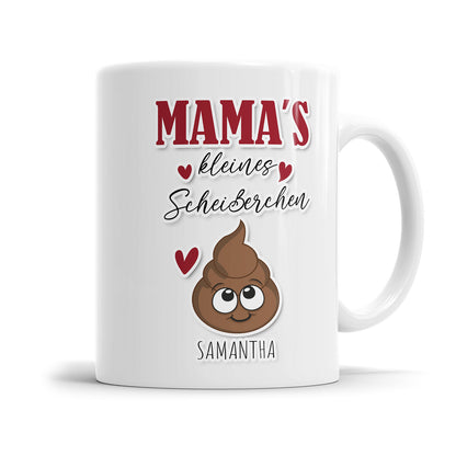 Personalisierte Mama Tasse - Mamas kleine Scheißerchen - Mit Namen der Kinder 1 Kind - Fulima
