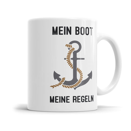 Mein Boot Meine Regeln Anker Segler Tasse Fulima