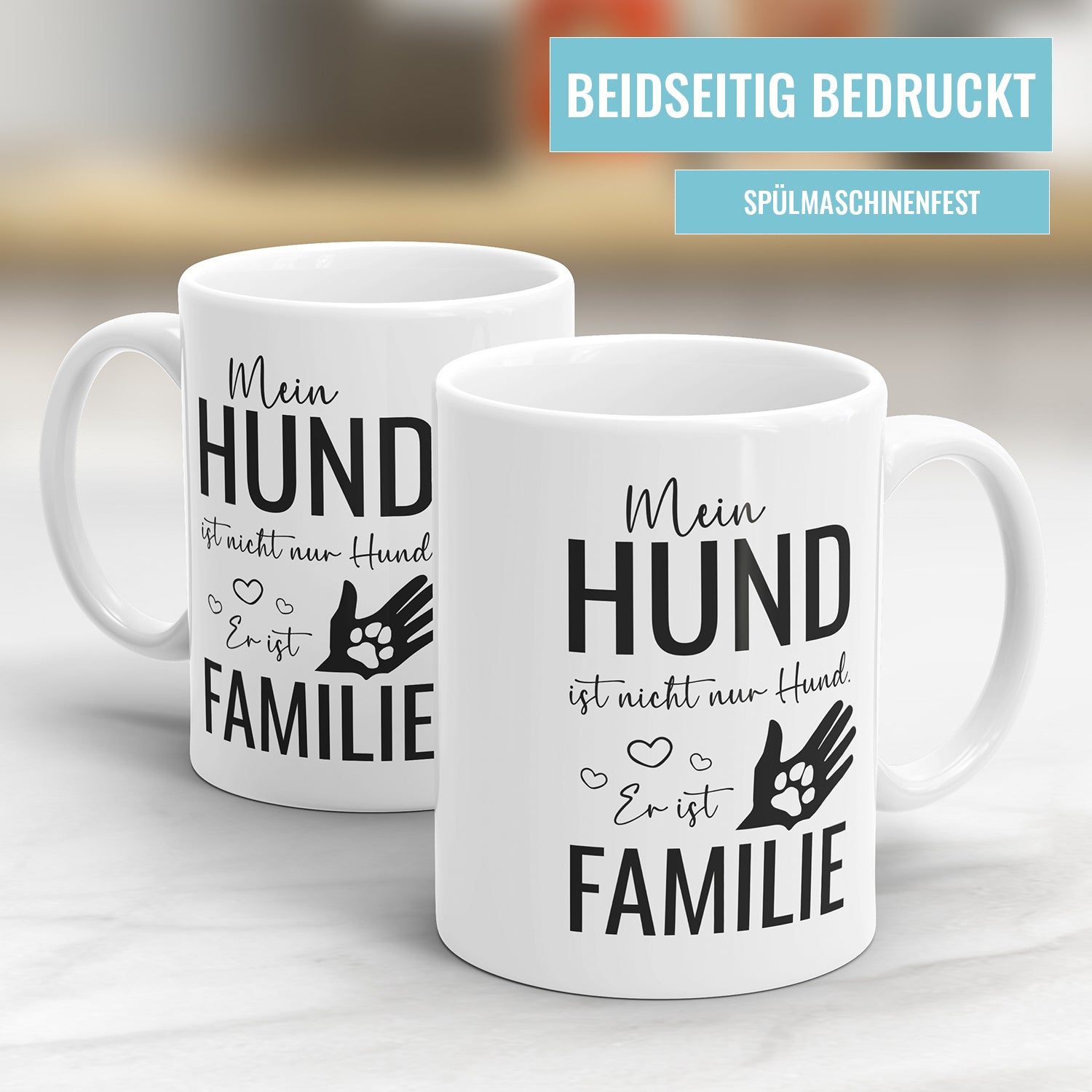 Hundeliebhaber Tasse – "Mein Hund ist nicht nur Hund, er ist Familie" - Geschenkidee - Fulima