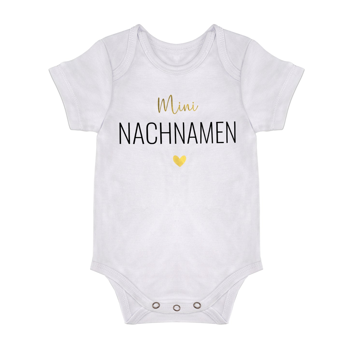 Babybody - Mini NACHNAMEN mit Herz - Geschenk zur Geburt - FULiMA®