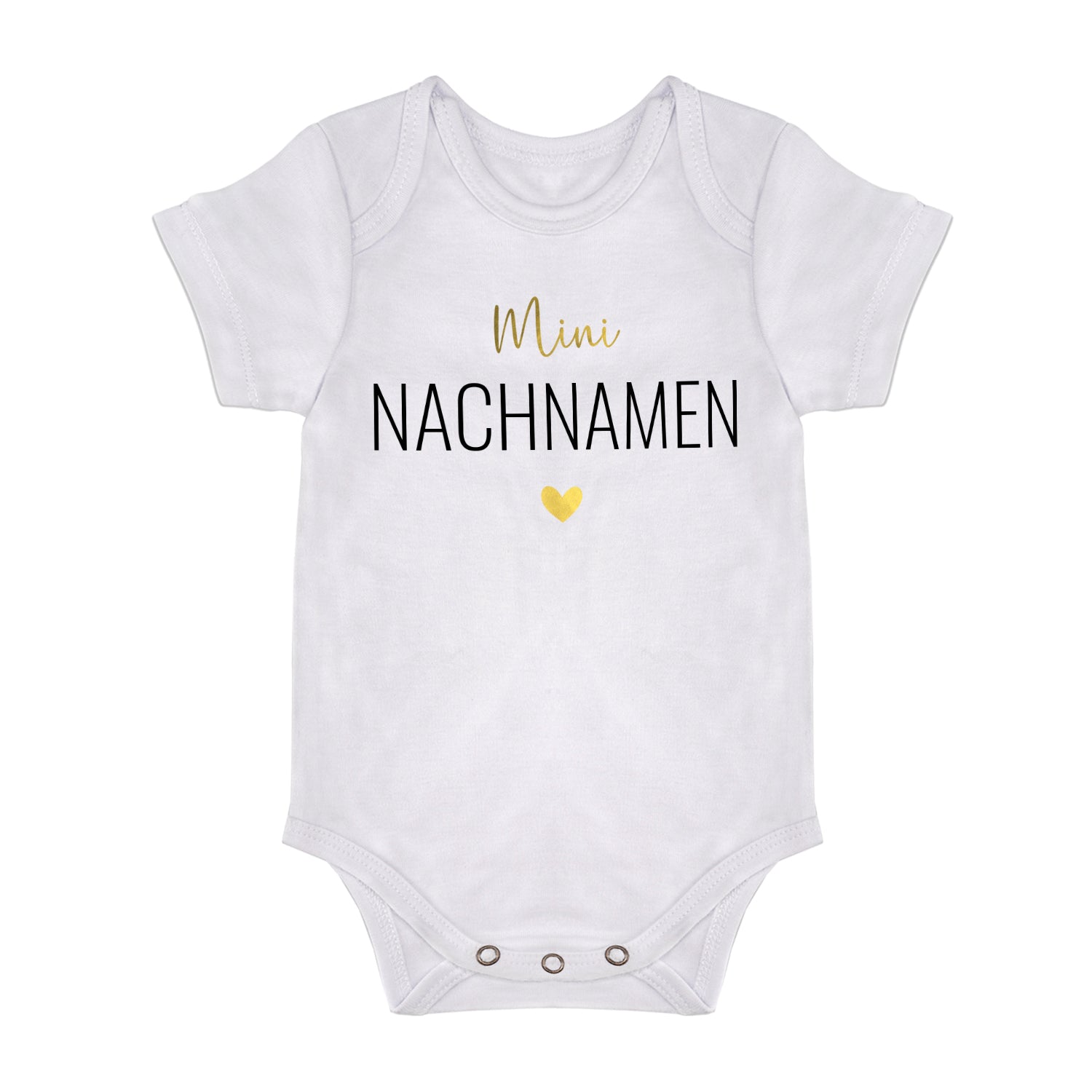 Babybody - Mini NACHNAMEN mit Herz - Geschenk zur Geburt - FULiMA®