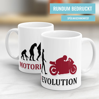 Motorrad Evolution Tasse - Geschenkidee für Motorradfahrer