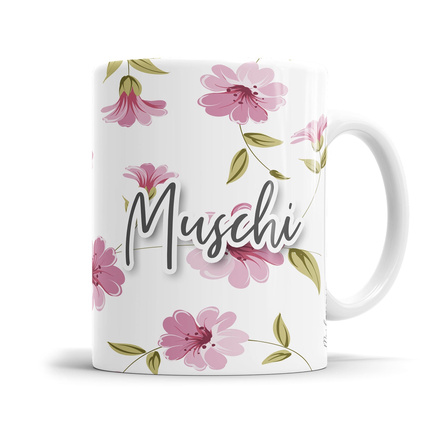 Muschi Blumen freche Tasse mit Spruch