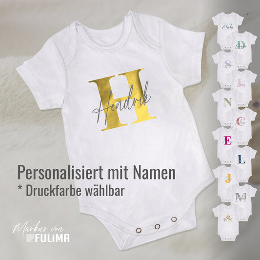 Babybody - Mit Buchstabe und Namen vom Baby - FULiMA®