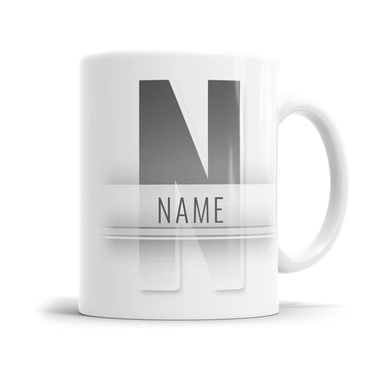 Buchstabe und Name Farbverlauf Design - Namenstasse Grau - Fulima