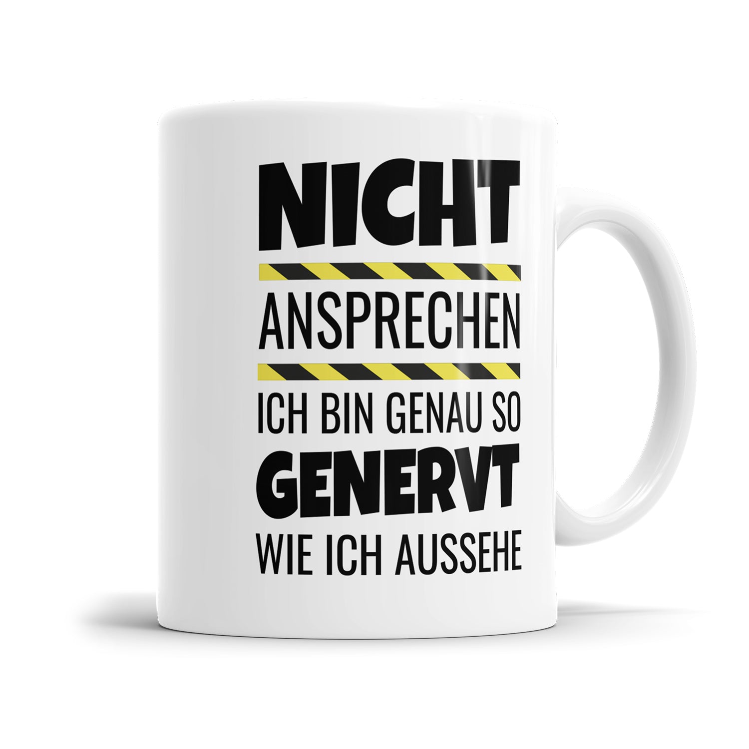 Lustige Tasse mit Spruch - "Nicht ansprechen, ich bin genau so genervt wie ich aussehe" - Perfektes Geschenk - Fulima