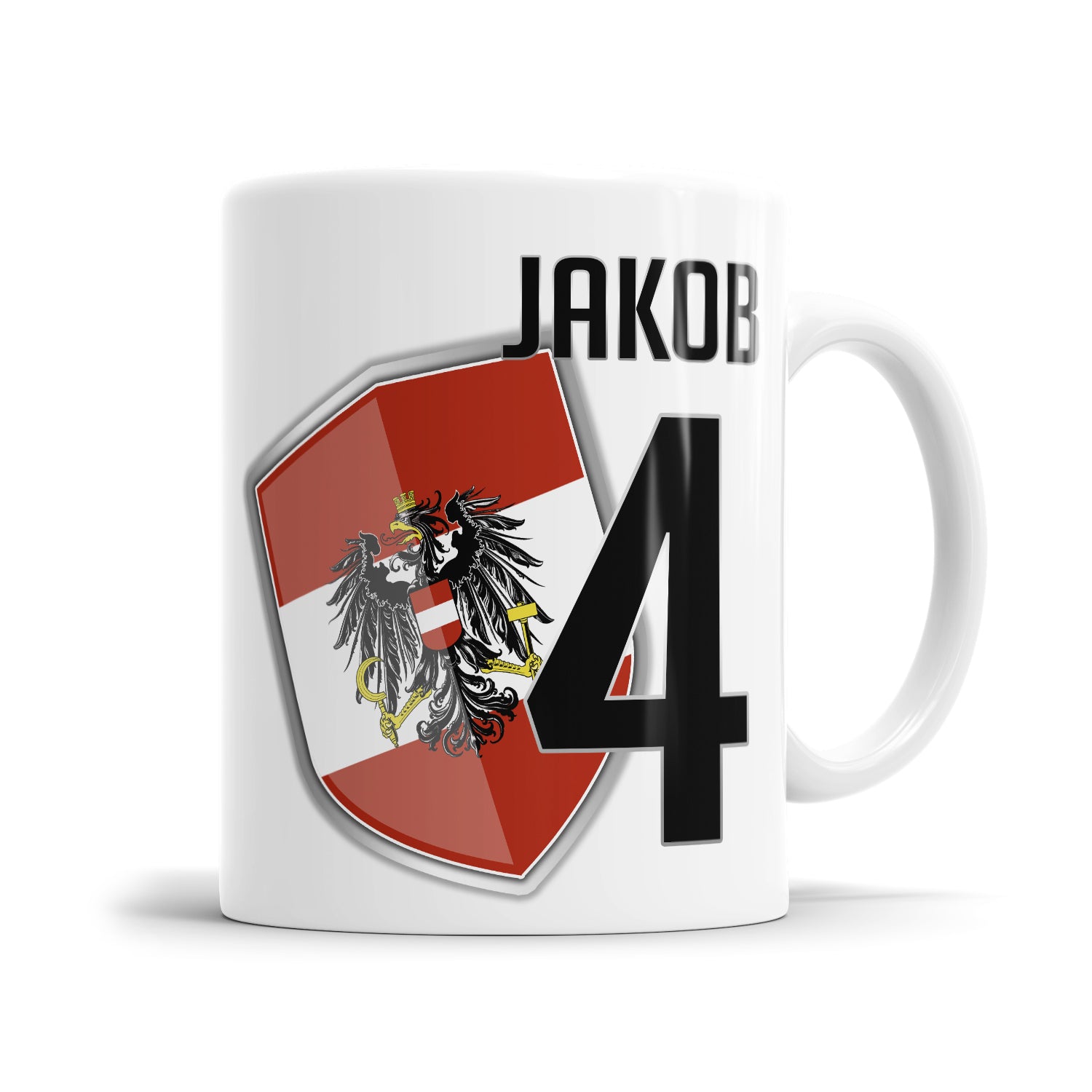 Österreich Fan Tasse - Personalisiert mit Namen und Nummer - Fulima