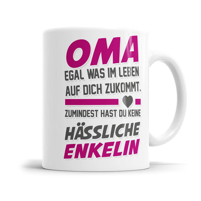 Oma egal was auf dich zukommt keine hässliche Enkelin Oma Tasse Fulima