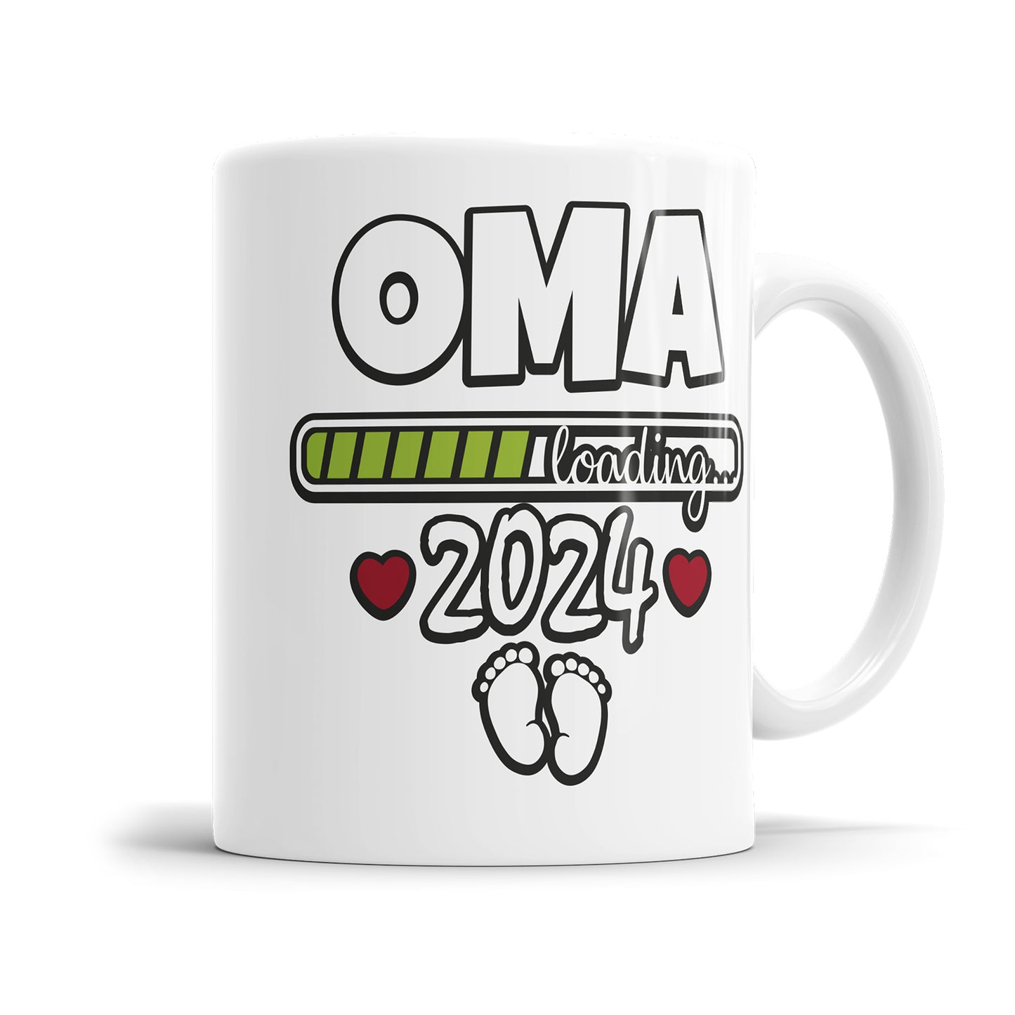 Tasse für werdende Oma - Oma loading 2024 Ladebalken Babyfüsse