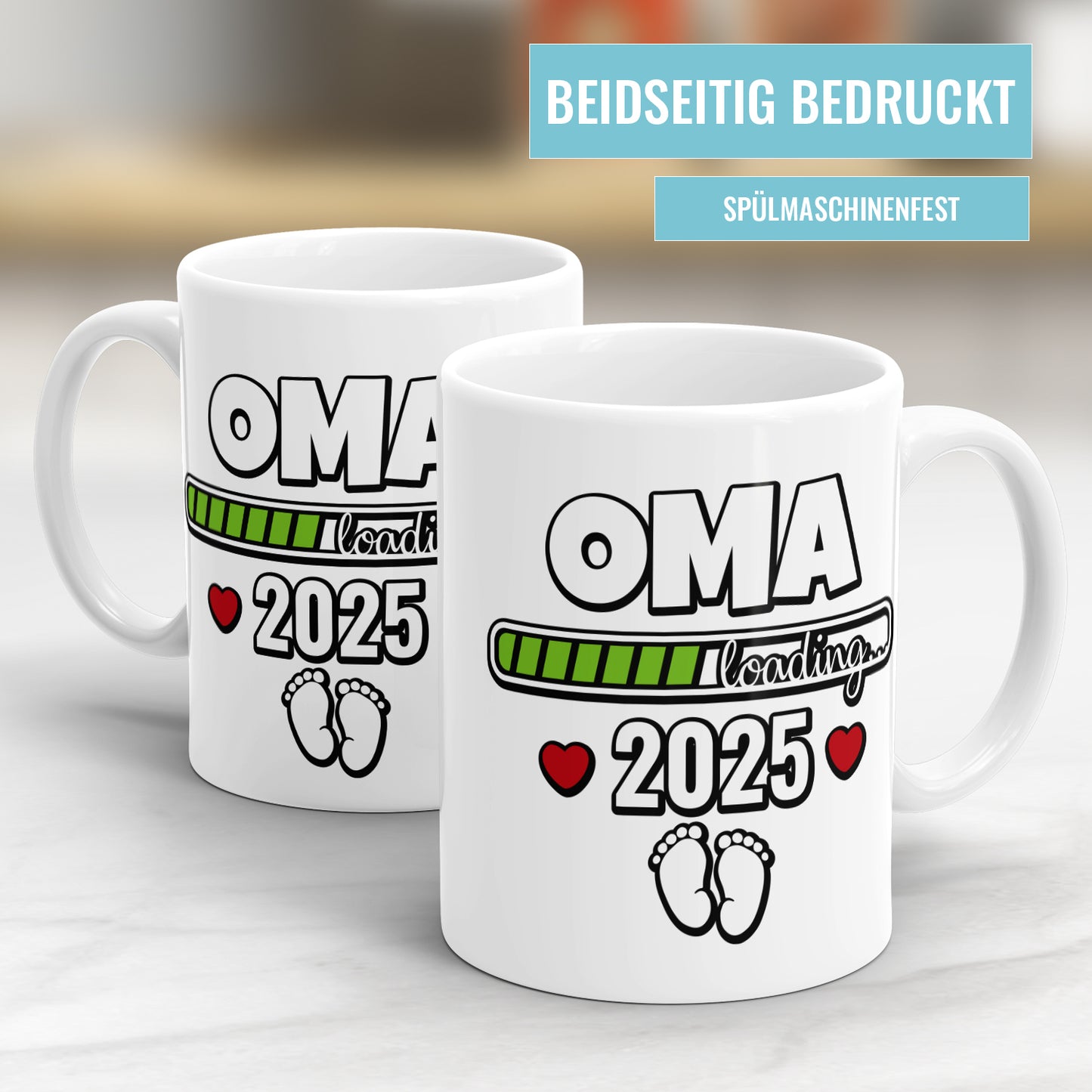 Oma loading 2025 Ladebalken Babyfüße - Tasse für werdende Oma
