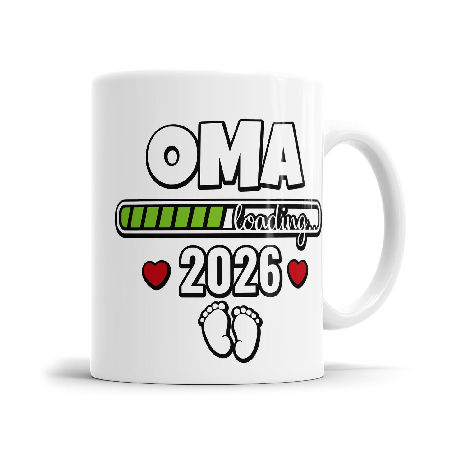 Tasse für werdende Oma - Oma Loading 2026 - Ladebalken & Babyfüße - Geschenk - Fulima