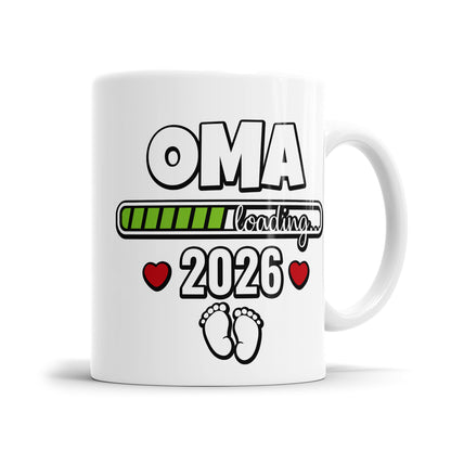 Tasse für werdende Oma - Oma Loading 2026 - Ladebalken & Babyfüße - Geschenk - Fulima