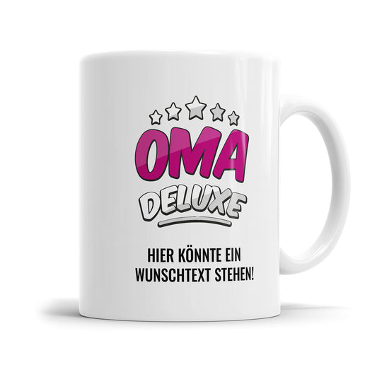 Oma Tasse 5 Sterne Oma Deluxe mit Wunschtext