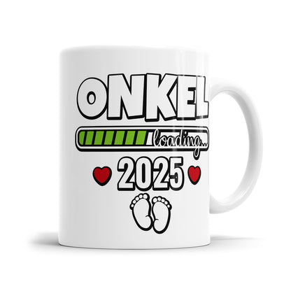 Tasse für werdenden Onkel - "Onkel Loading 2025" - Mit Babyfüßen Ladebalken - Fulima