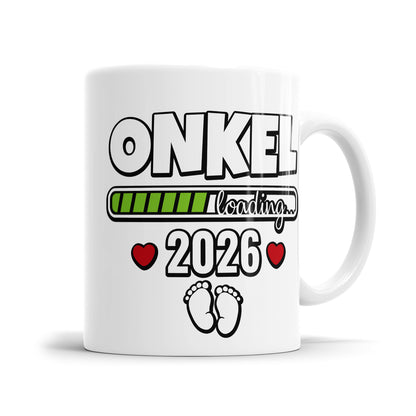 Tasse für werdenden Onkel - Onkel Loading 2026 - Ladebalken und Babyfüße Design - Fulima