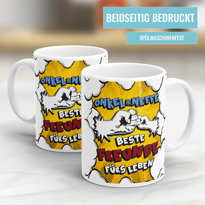 Onkel und Neffe beste Freunde fürs Leben Faust an Faust Comic Onkel Tasse