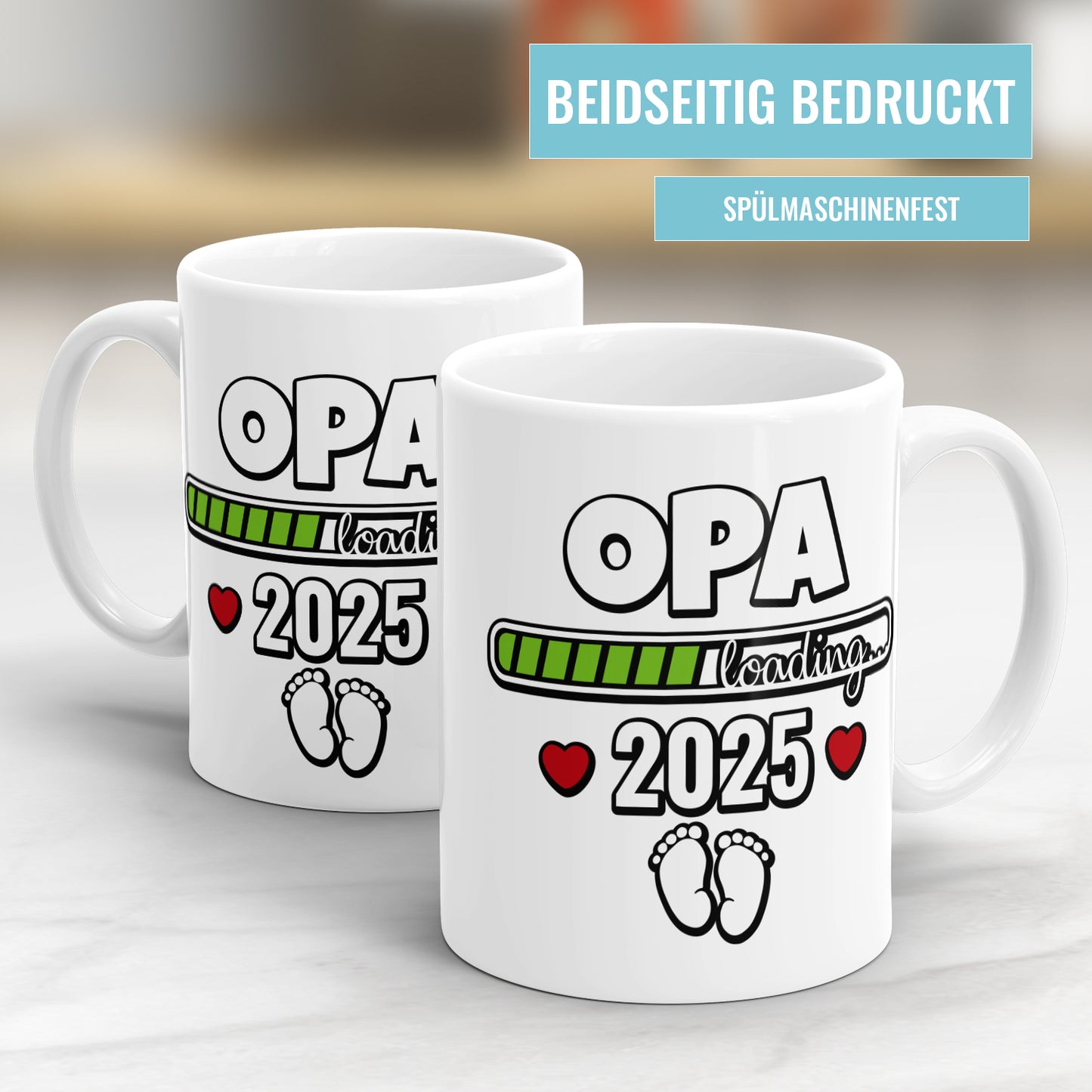 Opa loading 2025 Ladebalken Babyfüße - Tasse für werdenden Opa