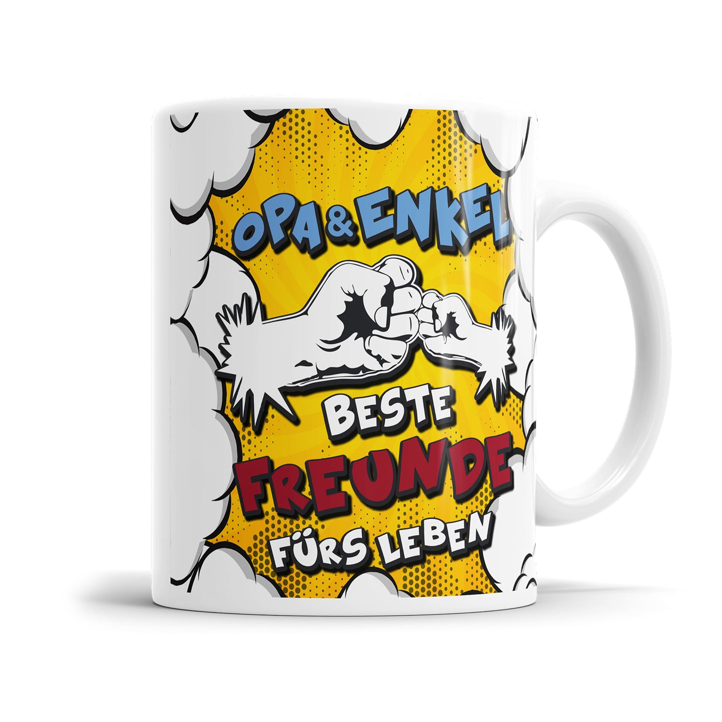 Opa und Enkel beste Freunde fürs Leben Faust an Faust Comic Opa Tasse
