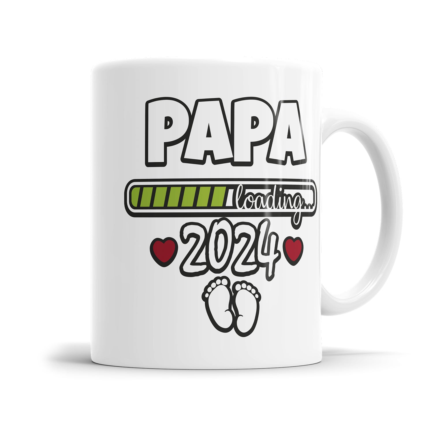 Tasse für werdenden Papa - Papa loading 2024 Ladebalken Babyfüsse Fulima