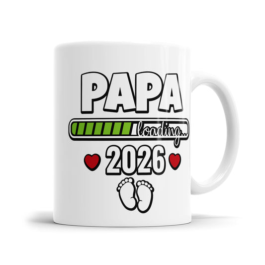 Tasse für werdenden Papa - Papa Loading 2026 - Ladebalken mit Babyfüßen