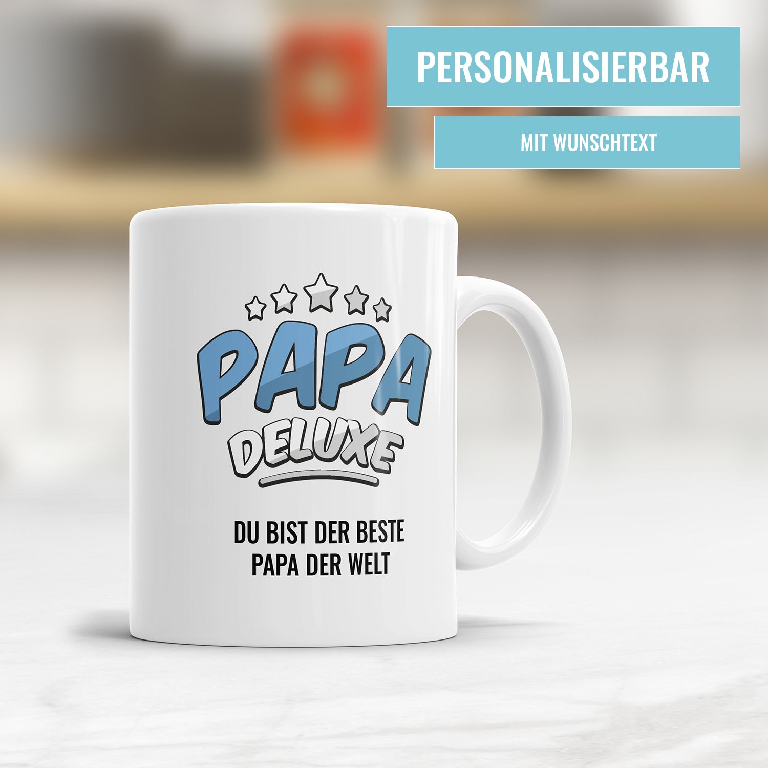 Papa Tasse 5 Sterne Papa Deluxe mit Wunschtext Fulima