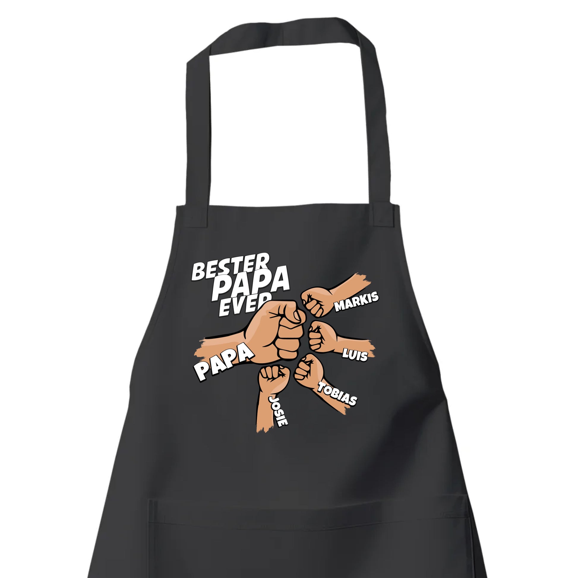 Grillschürze Papa - Papas Crew Faust von 1 bis 4 Kinder - Geschenkidee - Fulima